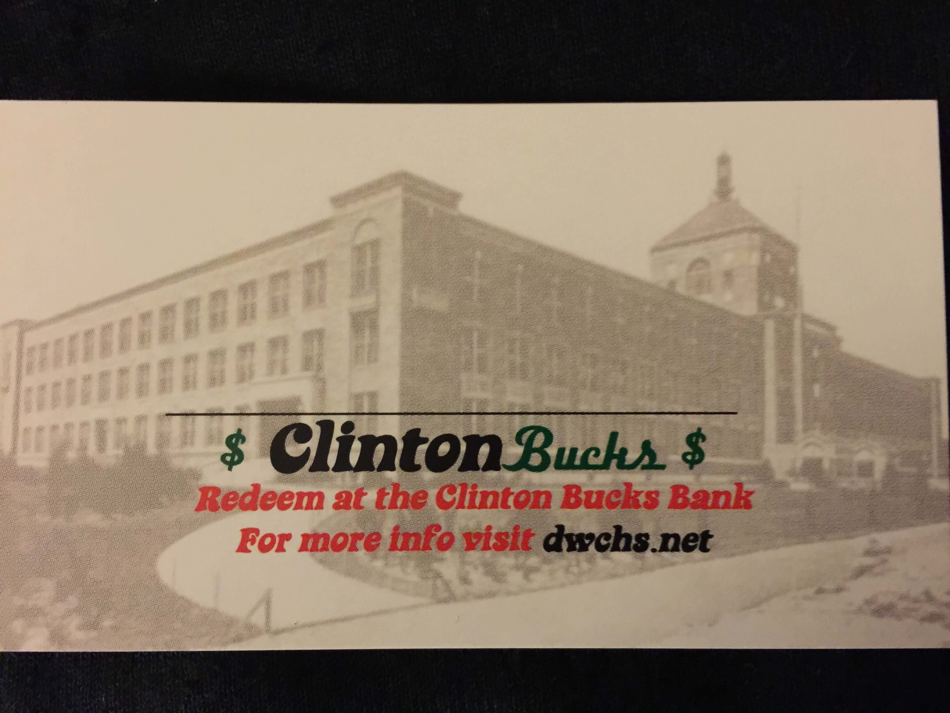 Front Of Clinton Bucks Card